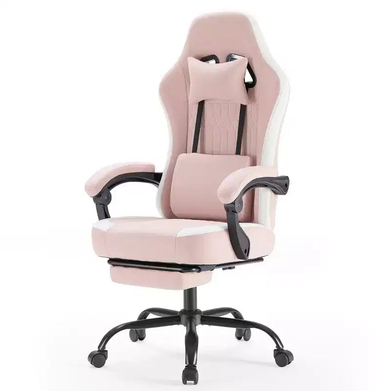 Sedia da gaming Bestier con supporto lombare, sedia da ufficio con altezza regolabile, braccioli e poggiatesta, ruote girevoli a 360°