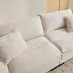 EHMKNP Comodo divano letto in velluto a coste Loveseat con cuscini, Divano imbottito con seduta profonda per soggiorno, camera da letto, appartamento o ufficio