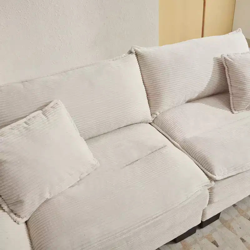 EHMKNP Comodo divano letto in velluto a coste Loveseat con cuscini, Divano imbottito con seduta profonda per soggiorno, camera da letto, appartamento o ufficio