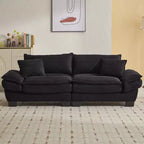 EHMKNP Comodo divano letto in velluto a coste Loveseat con cuscini, Divano imbottito con seduta profonda per soggiorno, camera da letto, appartamento o ufficio