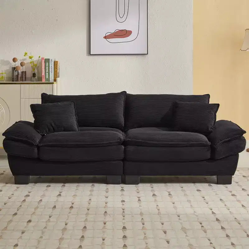 EHMKNP Comodo divano letto in velluto a coste Loveseat con cuscini, Divano imbottito con seduta profonda per soggiorno, camera da letto, appartamento o ufficio