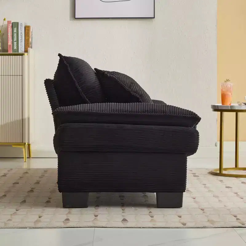 EHMKNP Comodo divano letto in velluto a coste Loveseat con cuscini, Divano imbottito con seduta profonda per soggiorno, camera da letto, appartamento o ufficio