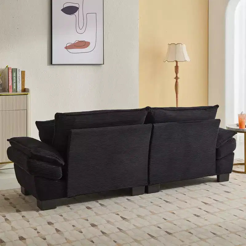 EHMKNP Comodo divano letto in velluto a coste Loveseat con cuscini, Divano imbottito con seduta profonda per soggiorno, camera da letto, appartamento o ufficio