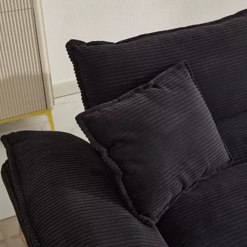 EHMKNP Comodo divano letto in velluto a coste Loveseat con cuscini, Divano imbottito con seduta profonda per soggiorno, camera da letto, appartamento o ufficio