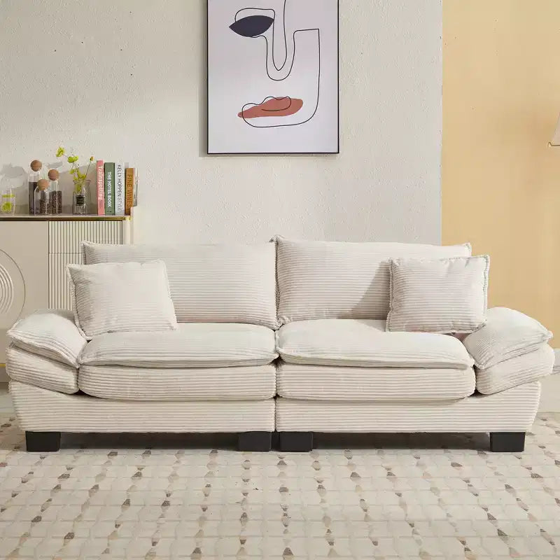 EHMKNP Comodo divano letto in velluto a coste Loveseat con cuscini, Divano imbottito con seduta profonda per soggiorno, camera da letto, appartamento o ufficio