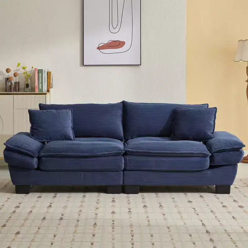 EHMKNP Comodo divano letto in velluto a coste Loveseat con cuscini, Divano imbottito con seduta profonda per soggiorno, camera da letto, appartamento o ufficio