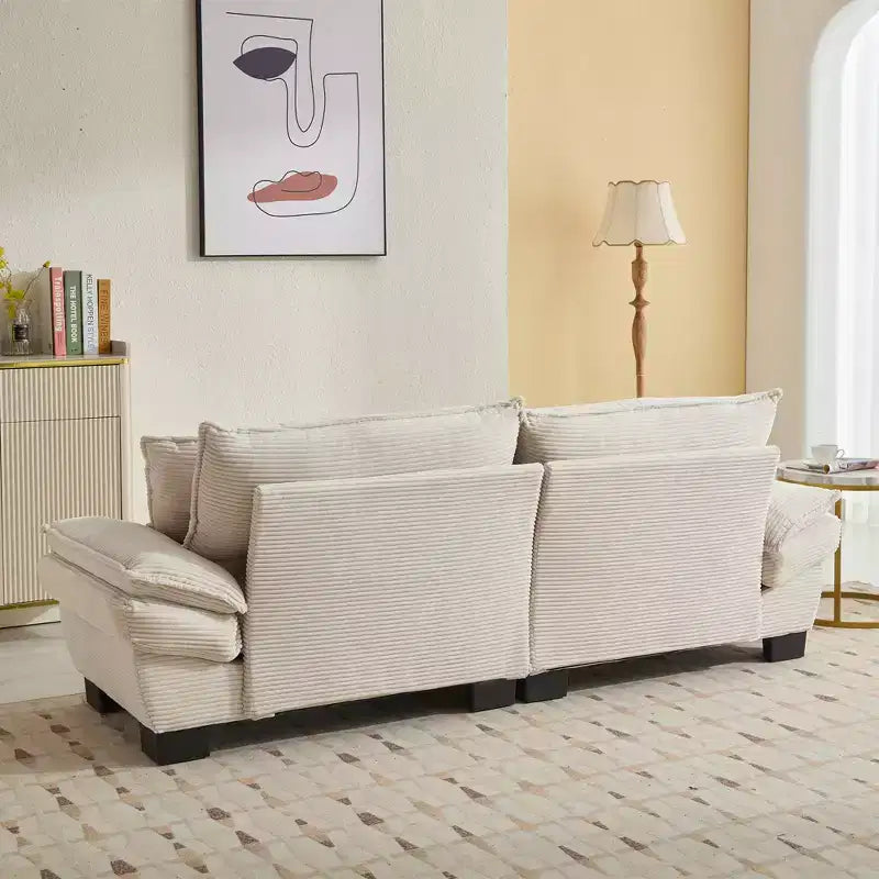 EHMKNP Comodo divano letto in velluto a coste Loveseat con cuscini, Divano imbottito con seduta profonda per soggiorno, camera da letto, appartamento o ufficio
