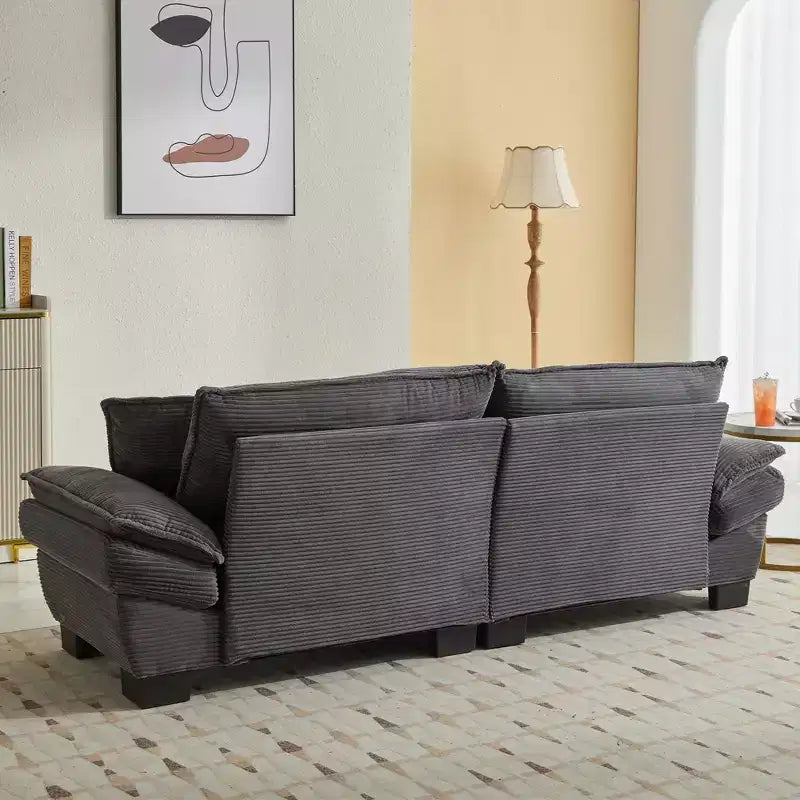 EHMKNP Comodo divano letto in velluto a coste Loveseat con cuscini, Divano imbottito con seduta profonda per soggiorno, camera da letto, appartamento o ufficio