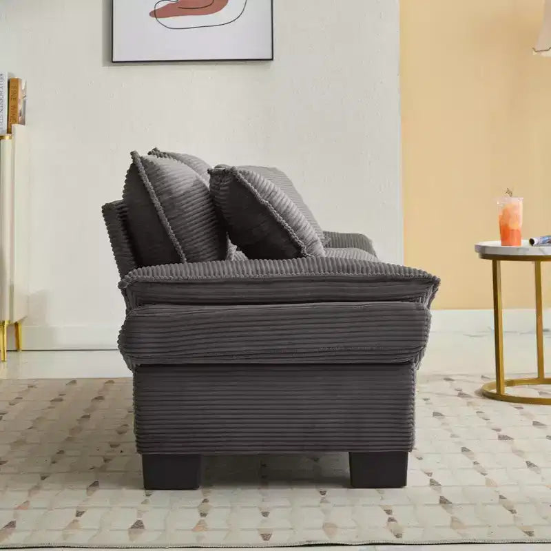 EHMKNP Comodo divano letto in velluto a coste Loveseat con cuscini, Divano imbottito con seduta profonda per soggiorno, camera da letto, appartamento o ufficio