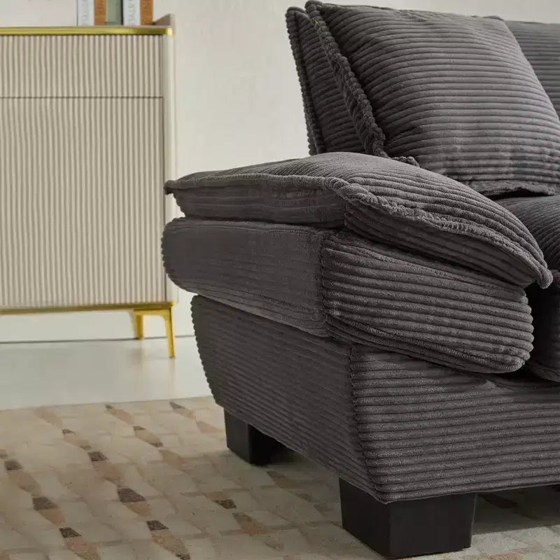 EHMKNP Comodo divano letto in velluto a coste Loveseat con cuscini, Divano imbottito con seduta profonda per soggiorno, camera da letto, appartamento o ufficio