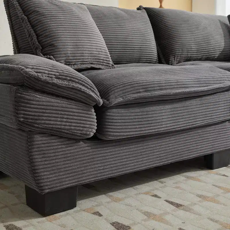 EHMKNP Comodo divano letto in velluto a coste Loveseat con cuscini, Divano imbottito con seduta profonda per soggiorno, camera da letto, appartamento o ufficio