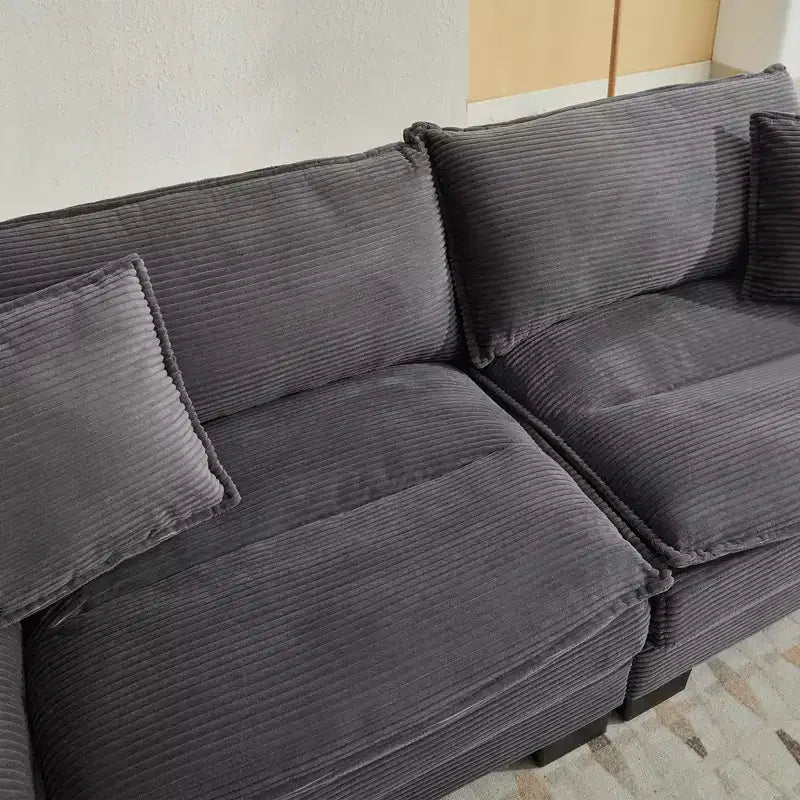 EHMKNP Comodo divano letto in velluto a coste Loveseat con cuscini, Divano imbottito con seduta profonda per soggiorno, camera da letto, appartamento o ufficio