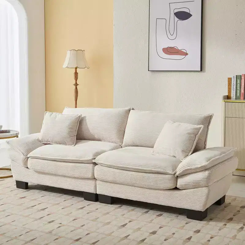 EHMKNP Comodo divano letto in velluto a coste Loveseat con cuscini, Divano imbottito con seduta profonda per soggiorno, camera da letto, appartamento o ufficio