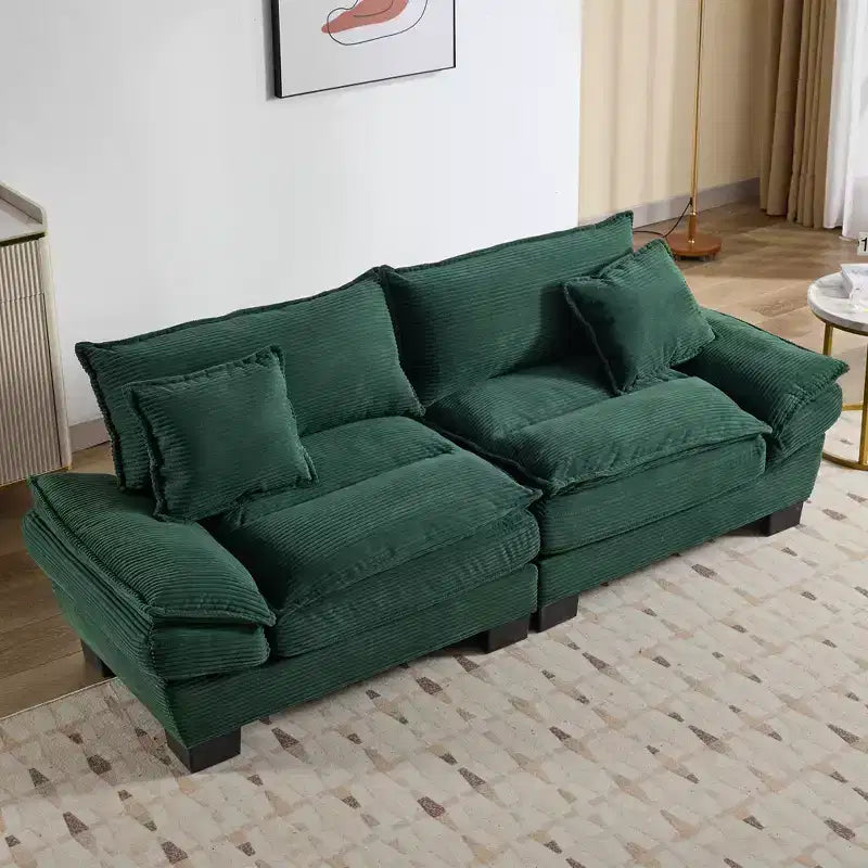 EHMKNP Comodo divano letto in velluto a coste Loveseat con cuscini, Divano imbottito con seduta profonda per soggiorno, camera da letto, appartamento o ufficio