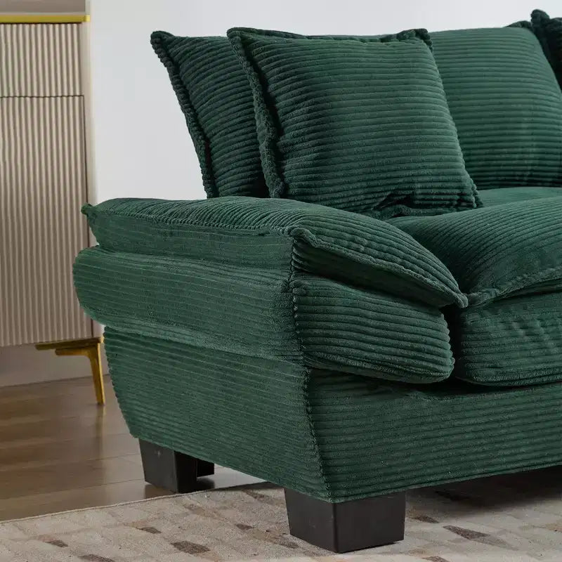 EHMKNP Comodo divano letto in velluto a coste Loveseat con cuscini, Divano imbottito con seduta profonda per soggiorno, camera da letto, appartamento o ufficio