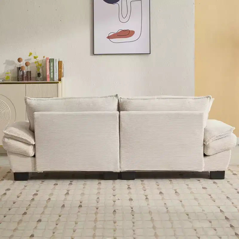 EHMKNP Comodo divano letto in velluto a coste Loveseat con cuscini, Divano imbottito con seduta profonda per soggiorno, camera da letto, appartamento o ufficio