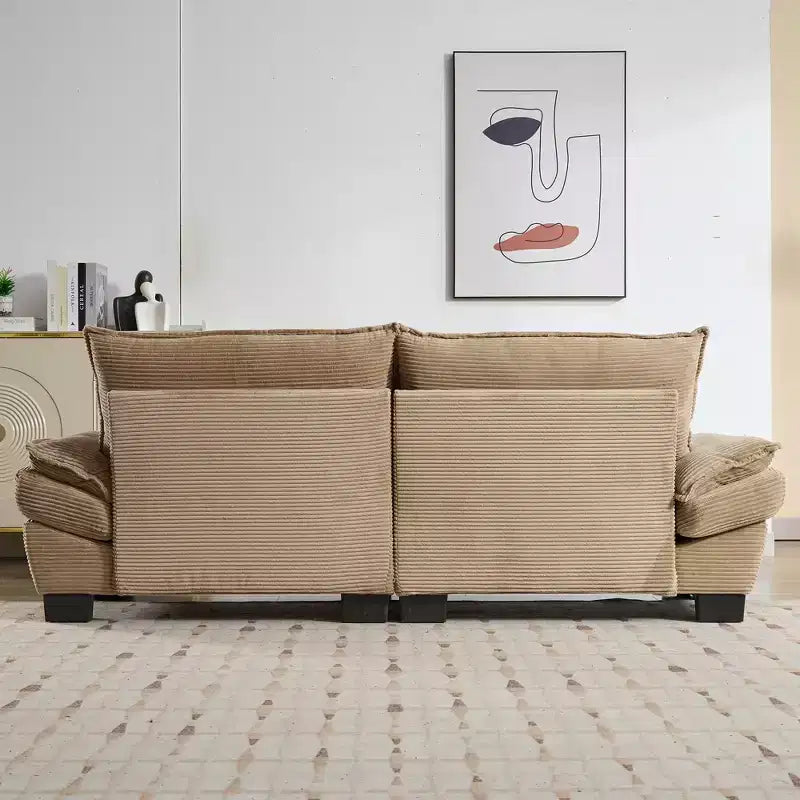 EHMKNP Comodo divano letto in velluto a coste Loveseat con cuscini, Divano imbottito con seduta profonda per soggiorno, camera da letto, appartamento o ufficio