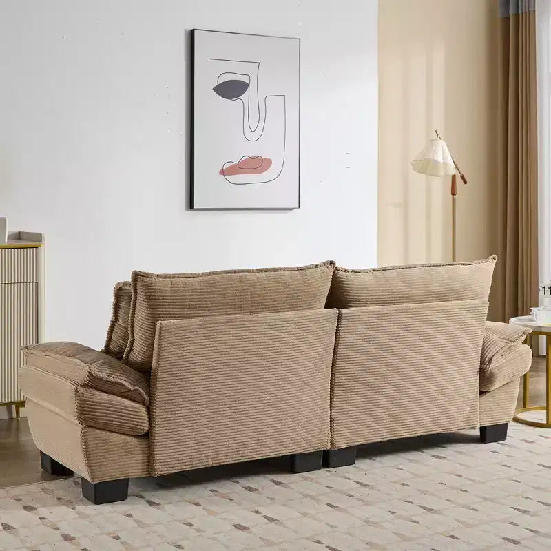 EHMKNP Comodo divano letto in velluto a coste Loveseat con cuscini, Divano imbottito con seduta profonda per soggiorno, camera da letto, appartamento o ufficio