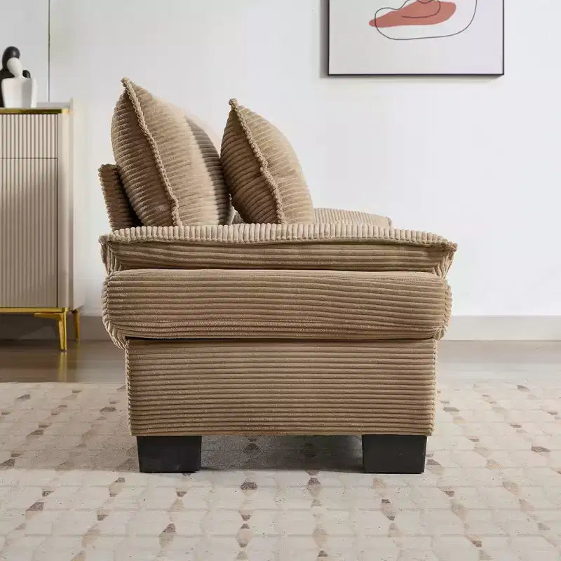 EHMKNP Comodo divano letto in velluto a coste Loveseat con cuscini, Divano imbottito con seduta profonda per soggiorno, camera da letto, appartamento o ufficio