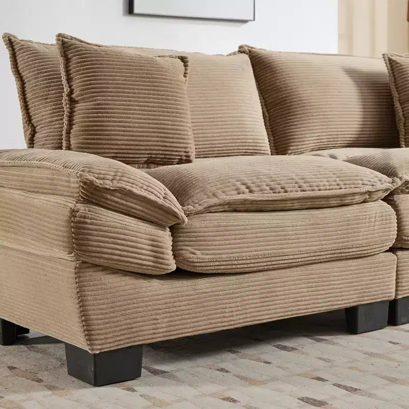 EHMKNP Comodo divano letto in velluto a coste Loveseat con cuscini, Divano imbottito con seduta profonda per soggiorno, camera da letto, appartamento o ufficio