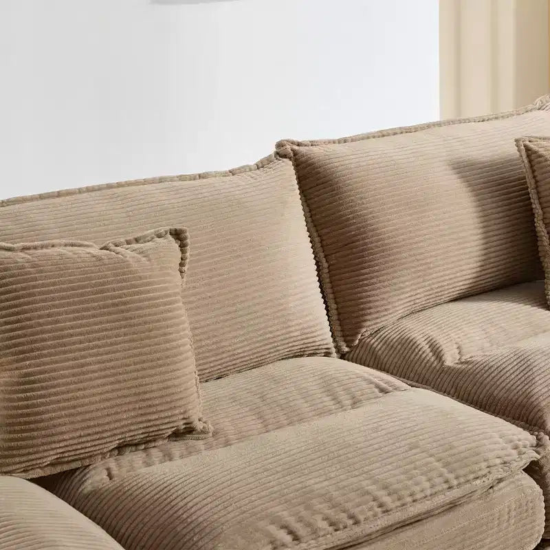 EHMKNP Comodo divano letto in velluto a coste Loveseat con cuscini, Divano imbottito con seduta profonda per soggiorno, camera da letto, appartamento o ufficio