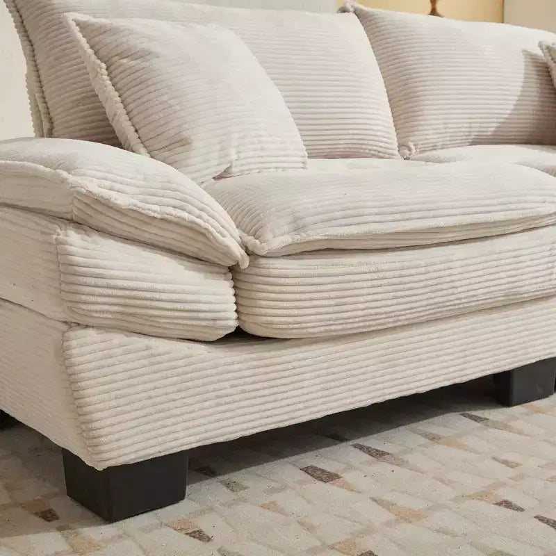 EHMKNP Comodo divano letto in velluto a coste Loveseat con cuscini, Divano imbottito con seduta profonda per soggiorno, camera da letto, appartamento o ufficio