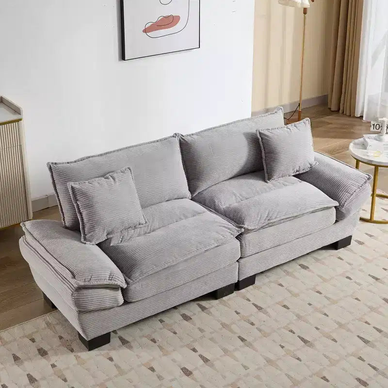 EHMKNP Comodo divano letto in velluto a coste Loveseat con cuscini, Divano imbottito con seduta profonda per soggiorno, camera da letto, appartamento o ufficio