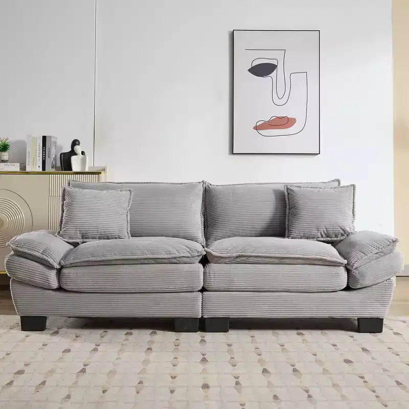 EHMKNP Comodo divano letto in velluto a coste Loveseat con cuscini, Divano imbottito con seduta profonda per soggiorno, camera da letto, appartamento o ufficio