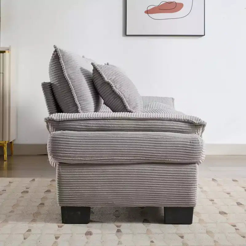 EHMKNP Comodo divano letto in velluto a coste Loveseat con cuscini, Divano imbottito con seduta profonda per soggiorno, camera da letto, appartamento o ufficio