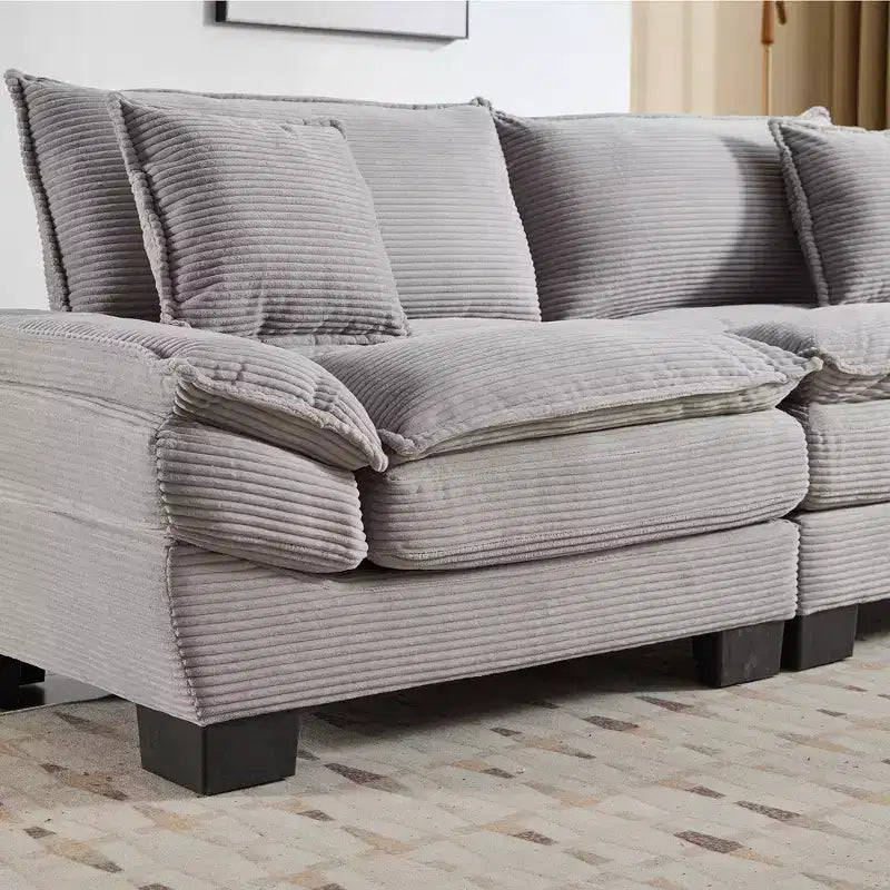 EHMKNP Comodo divano letto in velluto a coste Loveseat con cuscini, Divano imbottito con seduta profonda per soggiorno, camera da letto, appartamento o ufficio