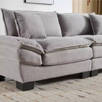 EHMKNP Comodo divano letto in velluto a coste Loveseat con cuscini, Divano imbottito con seduta profonda per soggiorno, camera da letto, appartamento o ufficio