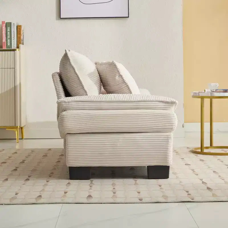 EHMKNP Comodo divano letto in velluto a coste Loveseat con cuscini, Divano imbottito con seduta profonda per soggiorno, camera da letto, appartamento o ufficio