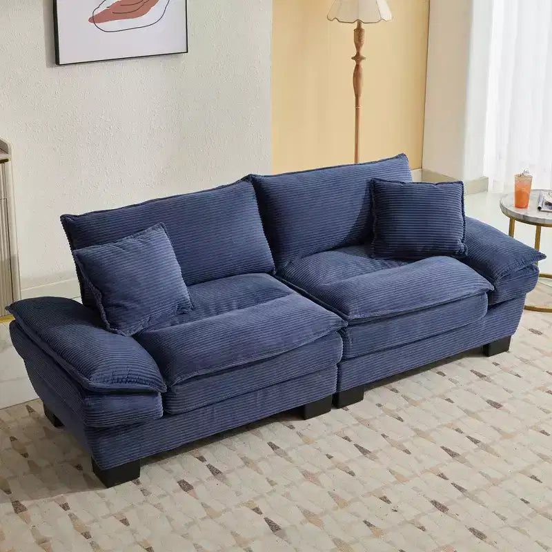 EHMKNP Comodo divano letto in velluto a coste Loveseat con cuscini, Divano imbottito con seduta profonda per soggiorno, camera da letto, appartamento o ufficio