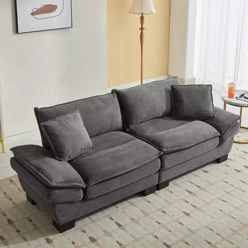 EHMKNP Comodo divano letto in velluto a coste Loveseat con cuscini, Divano imbottito con seduta profonda per soggiorno, camera da letto, appartamento o ufficio