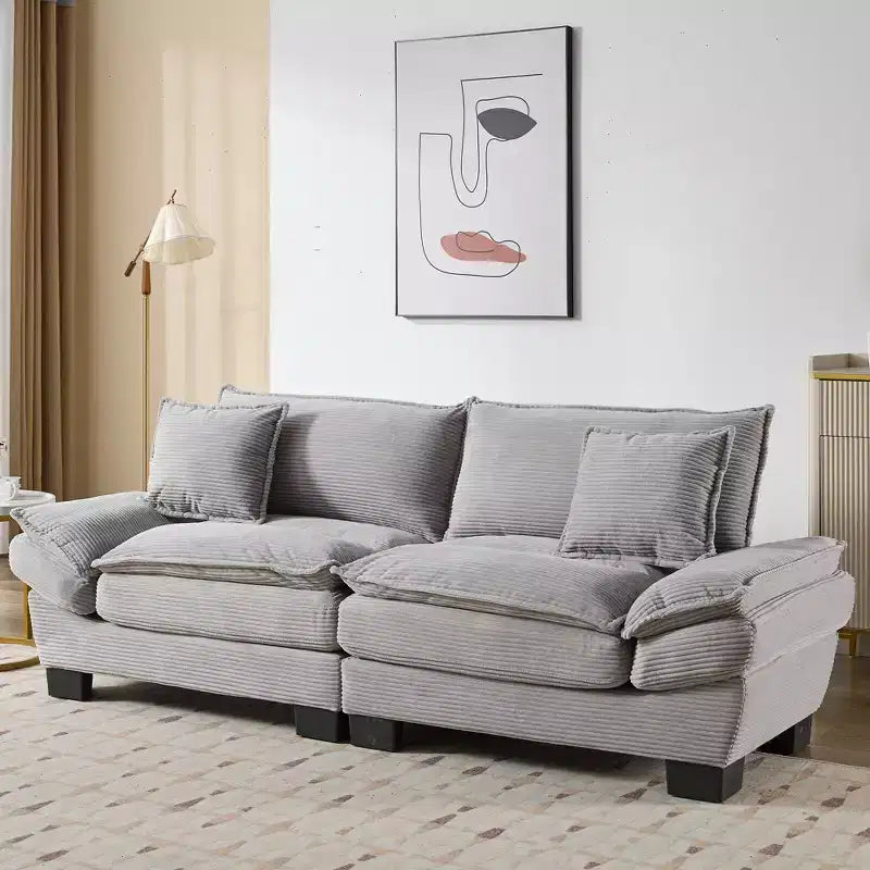 EHMKNP Comodo divano letto in velluto a coste Loveseat con cuscini, Divano imbottito con seduta profonda per soggiorno, camera da letto, appartamento o ufficio