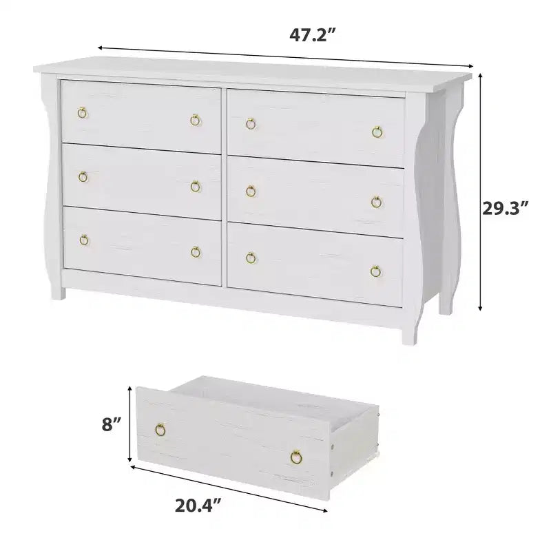 Cassettiera a 6 cassetti per camera da letto, cassettone in legno autoportante largo 120 cm, moderno armadio organizer per soggiorno, ingresso e corridoio