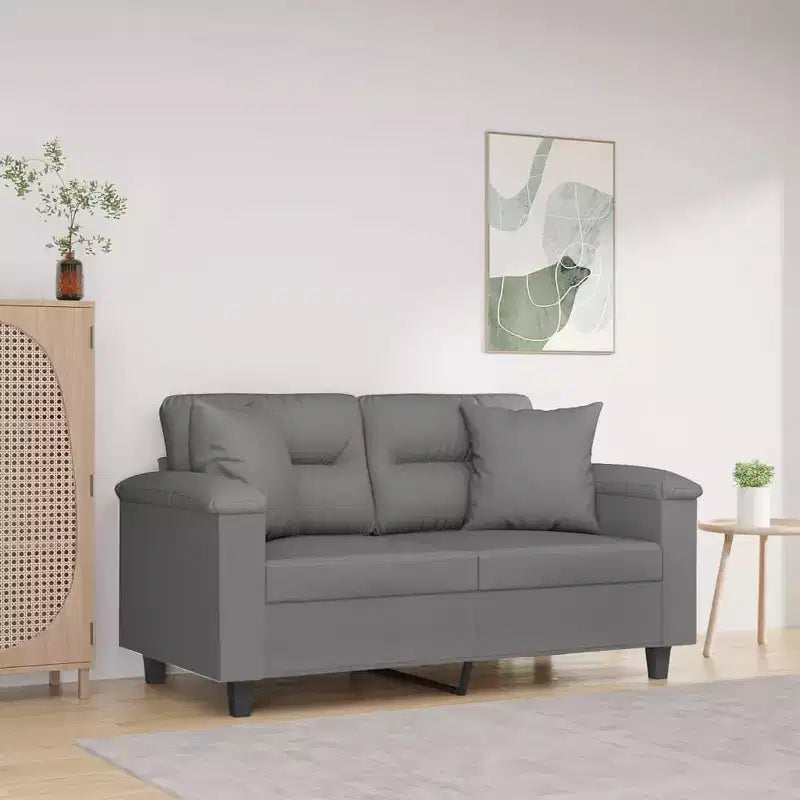 vidaXL Divano a 3 Posti con Cuscini Grigio Scuro in Tessuto in Microfibra