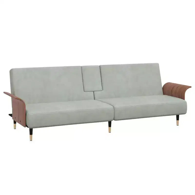 vidaXL Sofa Bed Convertible Sofa Bed with Cup Holders for Living Room Velvet