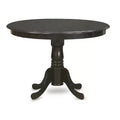 Kitchen Table Set for 4 - 5 Piece Dining Set with Round Table & Linen Chairs - Art Deco Style