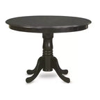 Kitchen Table Set for 4 - 5 Piece Dining Set with Round Table & Linen Chairs - Art Deco Style