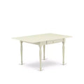 HomeStock 5-Piece Linen White Finish Solid Wood Top - Dining Room Set with Dropleaf (Seats-4)