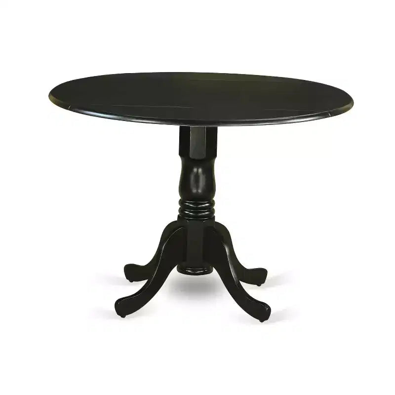 Tavolo da pranzo HomeStock a 5 pezzi, con ripiano in legno massello e finitura nera, e 4 sedie