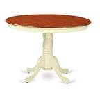 HomeStock Set da Pranzo Rotondo 3 Pezzi in Legno Massello Top Latticello e Ciliegio - 4 Posti a Sedere