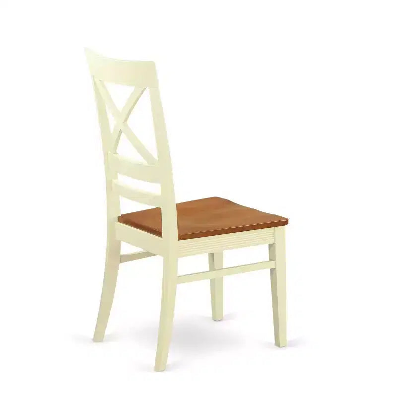 HomeStock Set da Pranzo Rotondo 3 Pezzi in Legno Massello Top Latticello e Ciliegio - 4 Posti a Sedere
