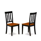 HomeStock Set Tavolo da Pranzo a Goccia in Legno Massello Finitura Nera e Ciliegio a 3 Pezzi
