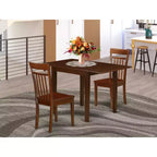 Set Tavolo da Pranzo a 3 Pezzi con Piano in Legno Massello Finitura Mogano HomeStock