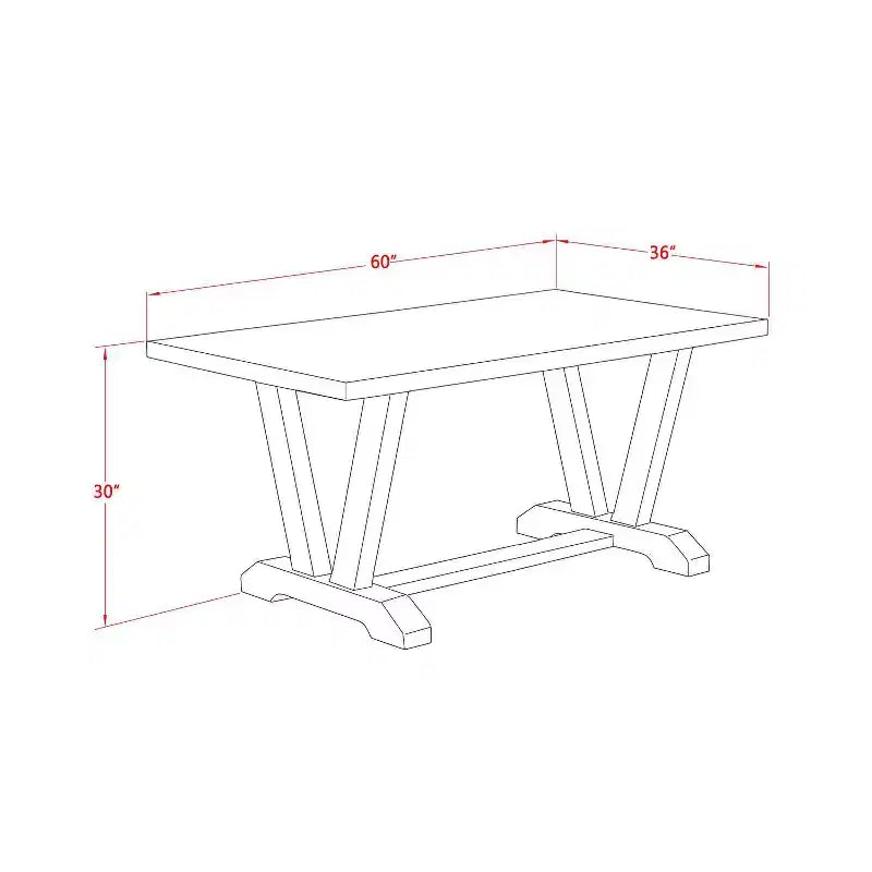 HomeStock Tavolo da pranzo rettangolare a 6 pezzi in legno massello con finitura Jacobean anticata, con 1 panca e 4 sedie