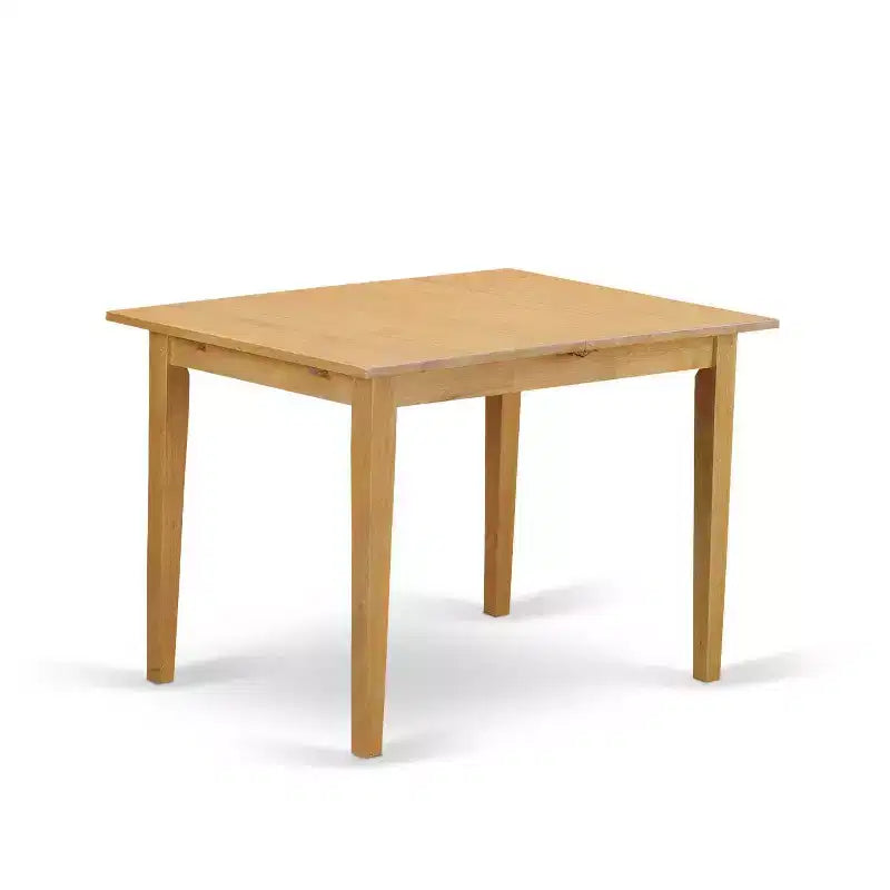 HomeStock Set da Pranzo 3 Pezzi con Tavolo Rettangolare in Legno Massello con Foglia a Farfalla e Finitura Rovere Naturale Marrone