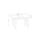 HomeStock Set da Pranzo 3 Pezzi con Tavolo Rettangolare in Legno Massello con Foglia a Farfalla e Finitura Rovere Naturale Marrone