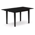 HomeStock Set da pranzo in 3 pezzi con piano rettangolare in legno massello nero e prolunga a farfalla